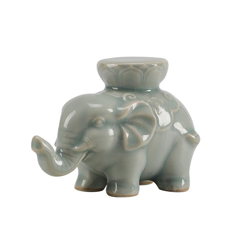 

Creative Elephant Lid Holder Ceramic Tea Pet Tea Set Accessories Tea Table Decoration Unique Home Office