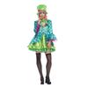Women Alice In Wonderland Mad Hatter Halloween Costume Adult Medieval Mad Tea Party Cosplay with Bowtie Top Hat