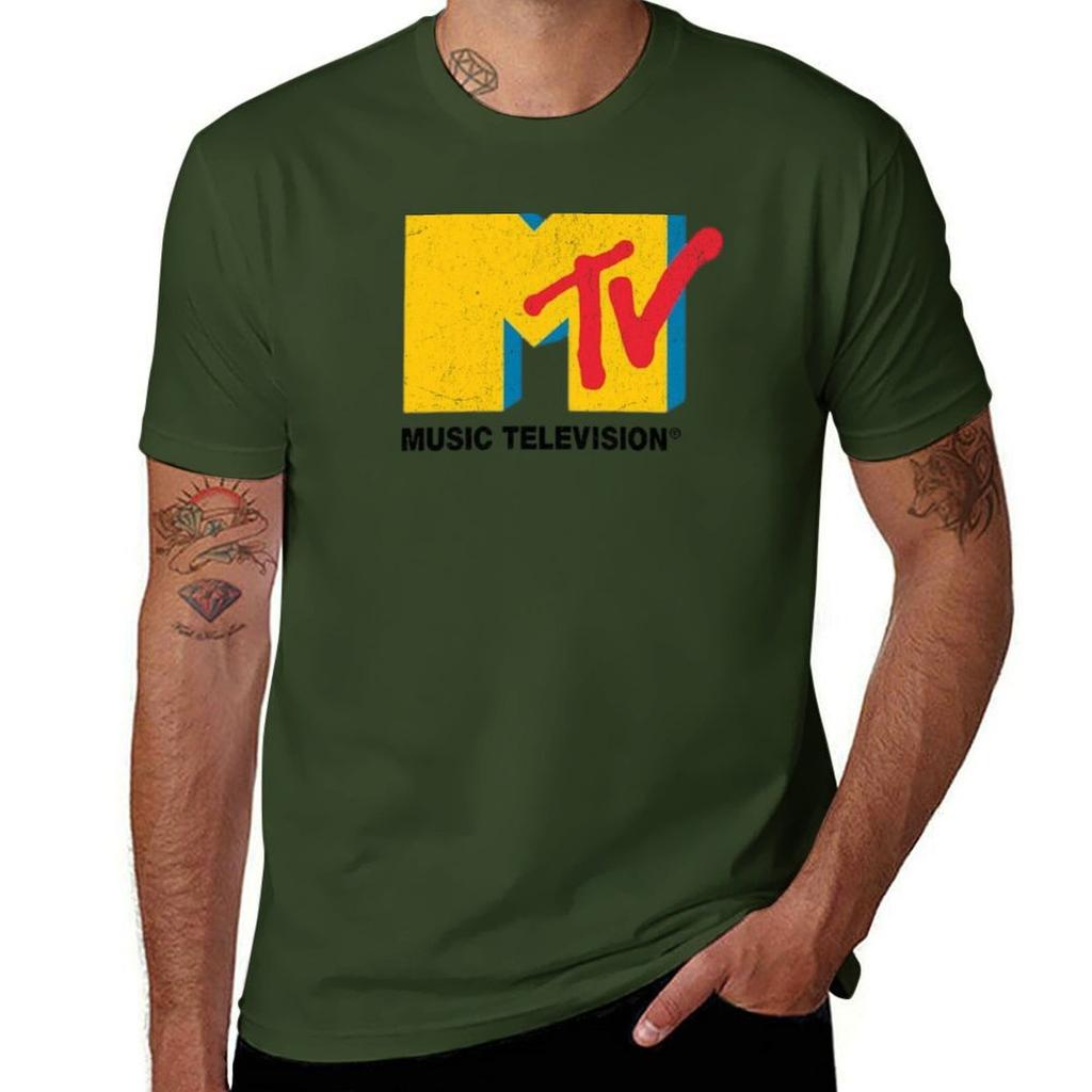 MTV T-Shirt Graphic Tee Shirt Funny Costumes Blouse Animal Prinfor Boys Slim Fit T Shirts for Men