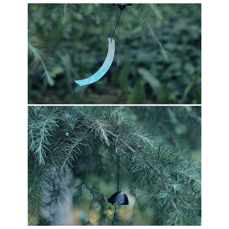 Black Japanese Wind Chime Southern Cast Iron Rock Wind Chime Beautiful Home Charm Chime Durable