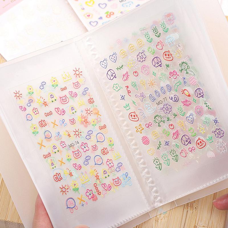 Nail Sticker Storage Booklet Diy Nail Art Design Tools Collecting Album Nail Stickers Holder Nail Art Showing Book