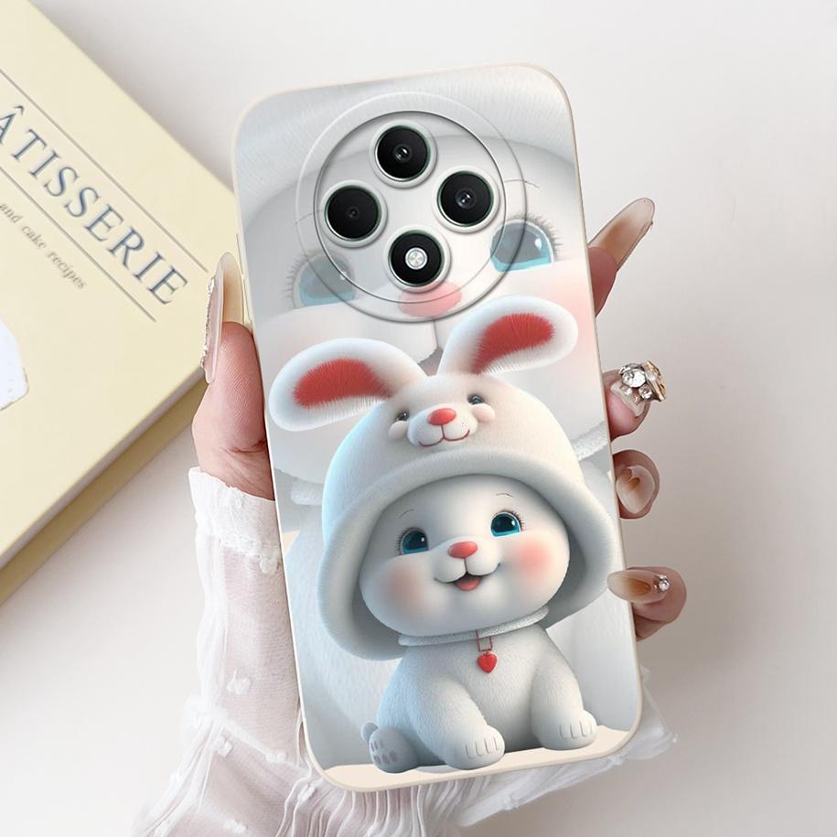 For OPPO Reno 12F 5G Case CPH2637 Lovely Panda Rabbit Liquid Silicone Durable Back Cover For OPPO Reno12F Reno12 FS F27 5G Coque