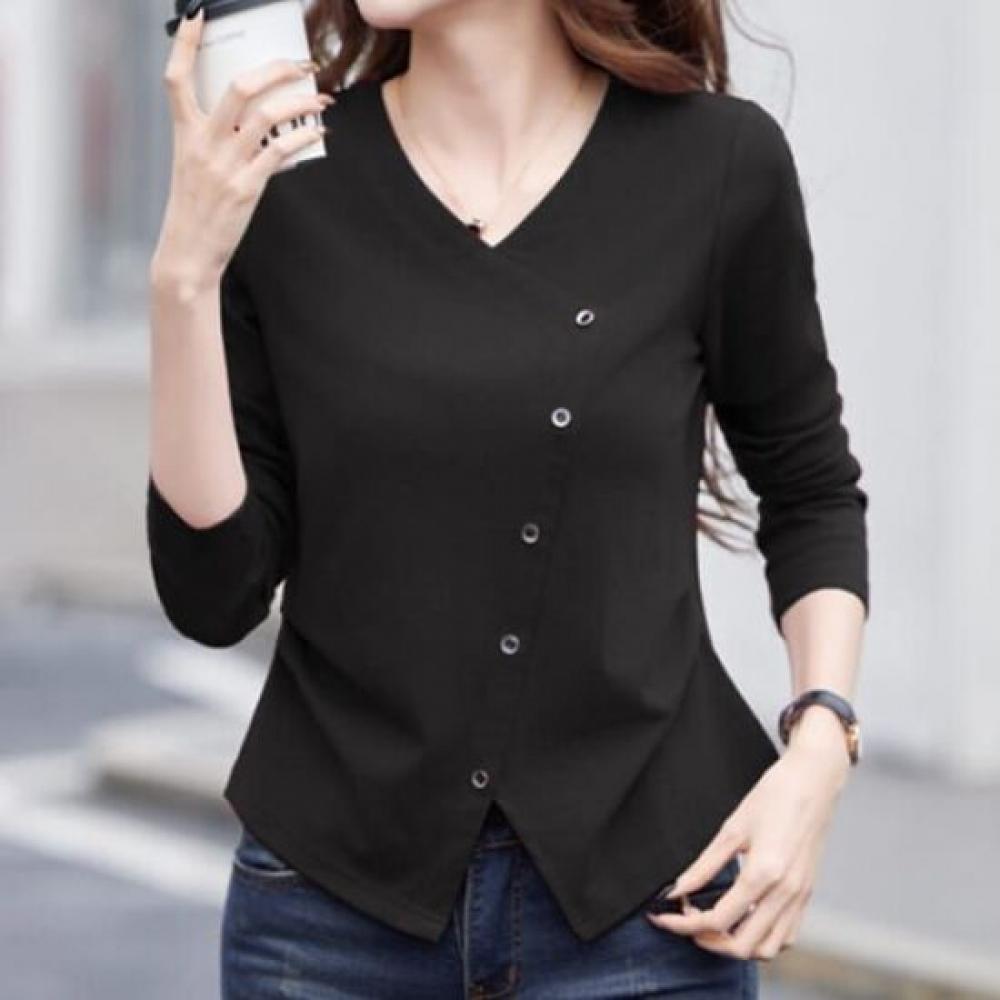 NaVaVa Women V Neck Long sleeVe T shirT nT2890