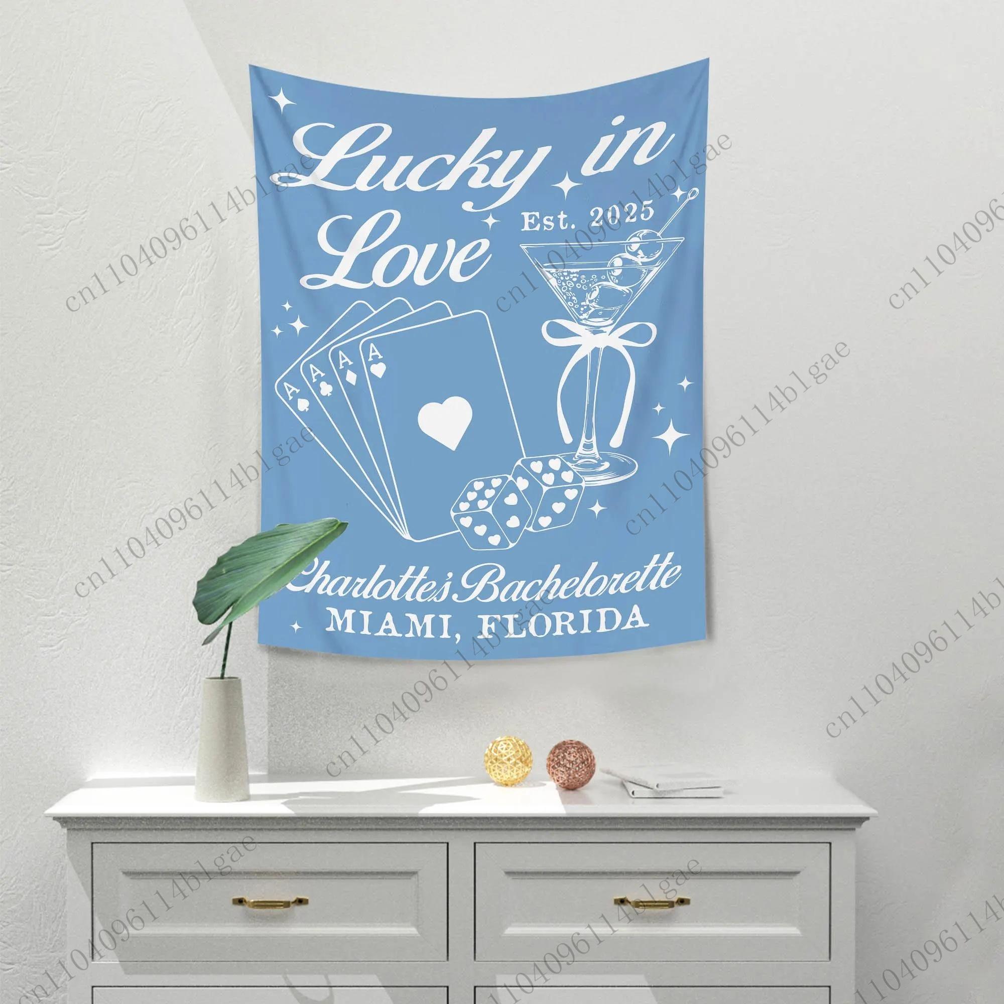 Love and Luck Room Decoration Love Theme Tapestry Wall Hanging Tapestry Lucky in Love Room Decoration Accessory Gift Ideas 74x94cm(29x37in)