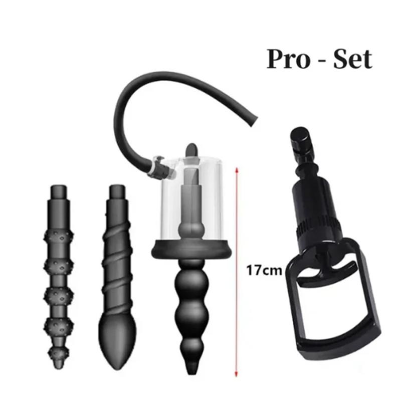 New Anal Pump Manual Vacuum Rosebud Pump Sex Toys for Men Women SM Suction Cup Prostate Stimulator Anus Dilator Butt Plug Set