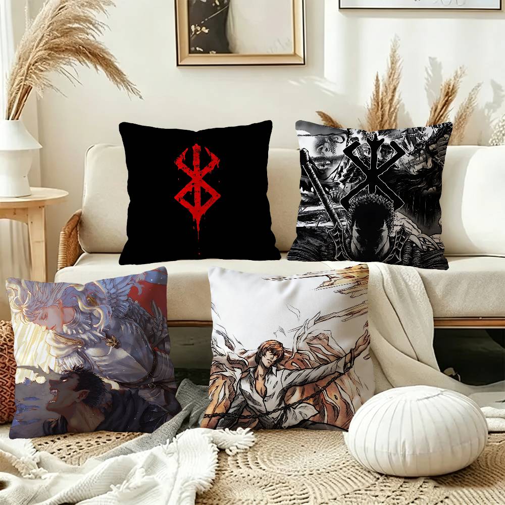 Berserk Guts Hot Anime Personalized picture text home decorative pillows Household Gifts xcm