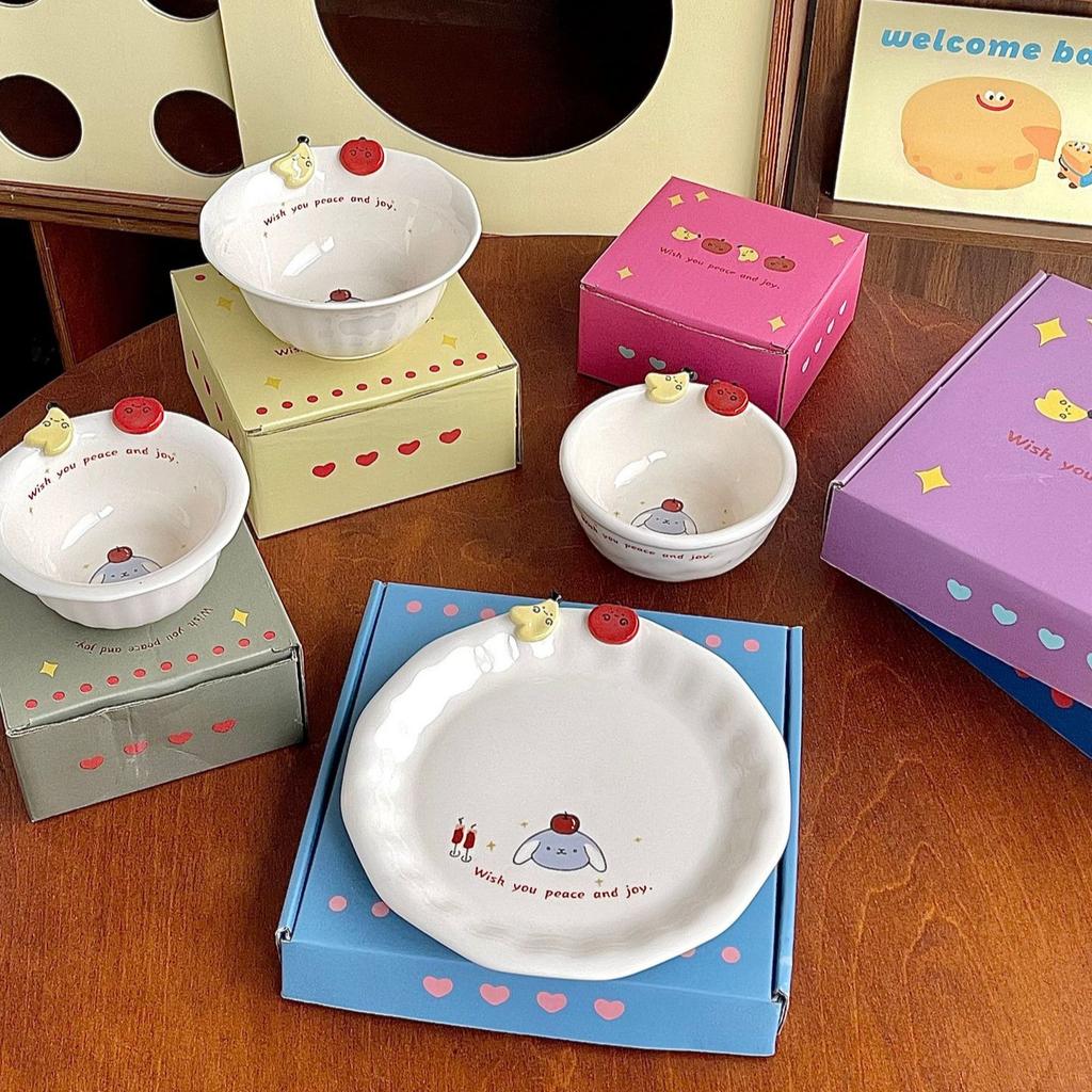 Fruit Paradise Ceramic Tableware Set High Aesthetic Bowls Plates Salad Dessert Deep Dishes