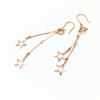 Color Gold Pentagram Purple Gold Simple Fashion Foreign Gas Plated Rose Gold Long Earrings