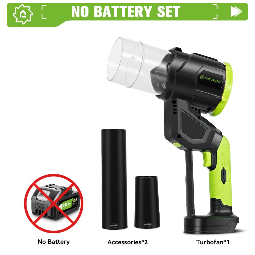 

ONEGREEN Бесщеточный Электрический Турбовоздуходув Реактивный Вентилятор Регулируемый на 180° Воздуходув для Листьев Инструмент для Сдувания Пыли Для Аккумулятора Makita 18V Pin Without battery