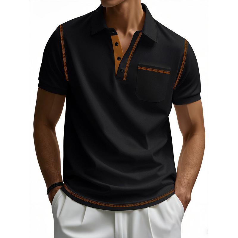 Mens Short Sleeve Polo Shirts Button Down Golf Shirts Super Stretch Fashion Casual Raglan Shirts