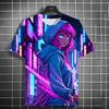 2025 New Men's Samurai Katana Tattoo Girl T-Shirt Street 3D Print Unisex Personality Anime Tee Summer Women Short Sleeve Y2k Top