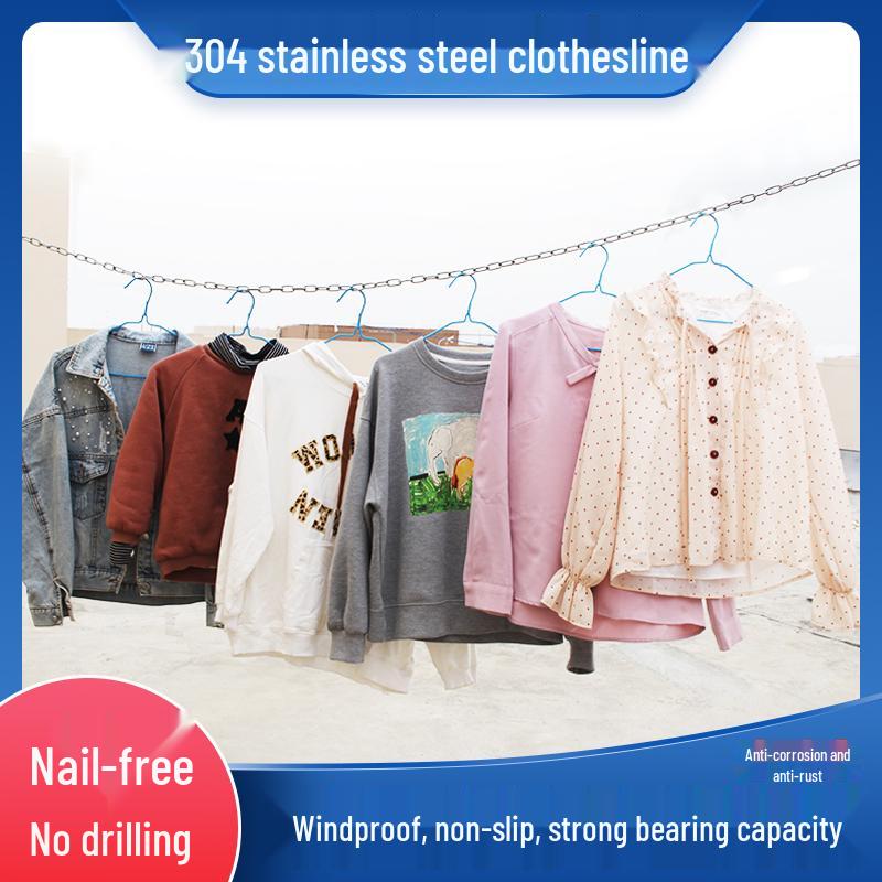 304 Stainless Steel Clothesline Chain for Outdoor Quilts and Clothes Drying