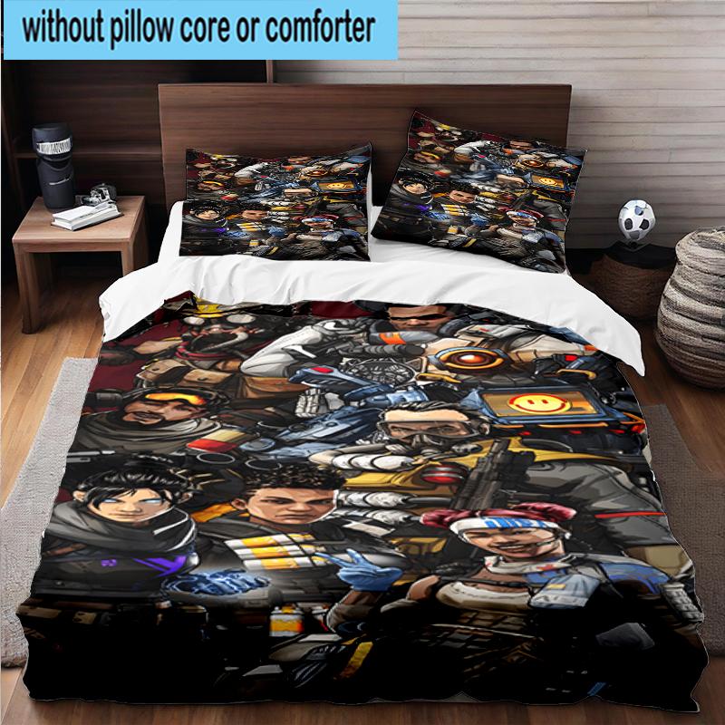 3PCS Red Black Apex Bedding Set,Including 1pc Duvet Cover And 2pcs Pillowcases Perfect for Bedroom, Dormitory, Fan Christmas gift