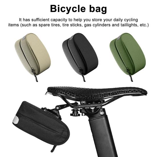 Bicycle Saddle Storage Bag 0.3L Capacity Waterproof Reflective Adjustable Road Mountain Seat Tail Bag Organizer Pouch Cycling Bike Accessories
