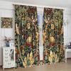 William Morris Vintage Blumenvorhänge Vögel Botanische Blume Zimmerfenster Dekorationen für Schlafzimmer Wohnzimmer 42x45 Zoll Dekor