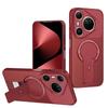 Luxury Magnetic Carbon Stand Case For Huawei P80 P70 Ultra Mate 70 Pro Wireless Charing Phone Back Cover Shockproof 6 Colors