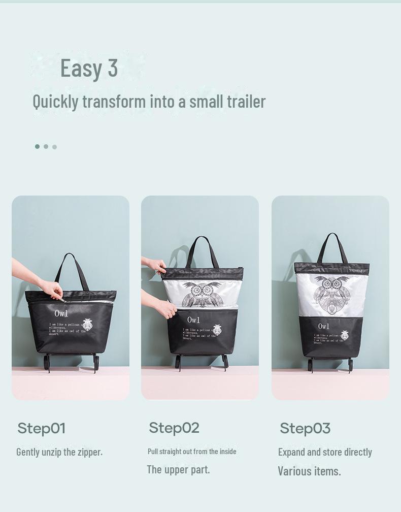 Joey Foldable Shopping Cart: Portable, Large, Thickened Hand-Held Bag with Extra Supermarket Bag