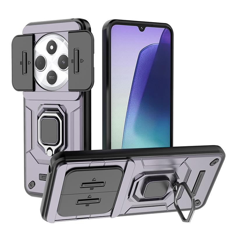 XINYEXIN Cover Per POCO X4 Pro 5G Con Protezione Fotocamera Scorrevole E Anello Metallico Magnetico - Custodia Antiurto - Blu Scuro - 3