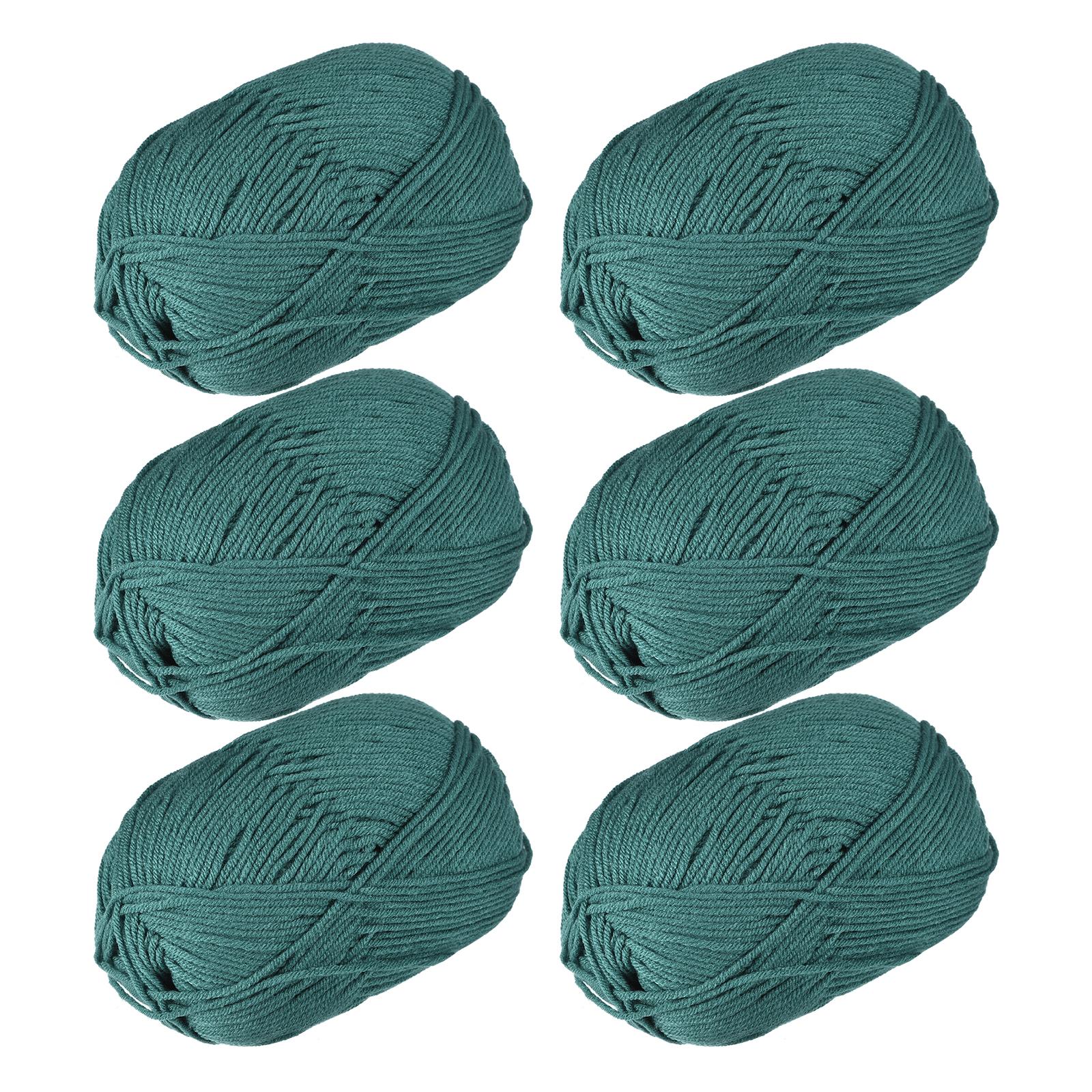 

Акрилова пряжа мотками М яка пряжа для в язання гачком та спицями Рукодільний проєкт Темно-сірий 300г/10.58oz (Упаковка 6 штук по 50 г) темно-зелений колір