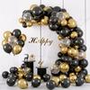 New Year Decor Balloons Garland Black Gold Confetti Balloon Arch Kit Graduation Birthday Party Baby Shower Wedding Decoration