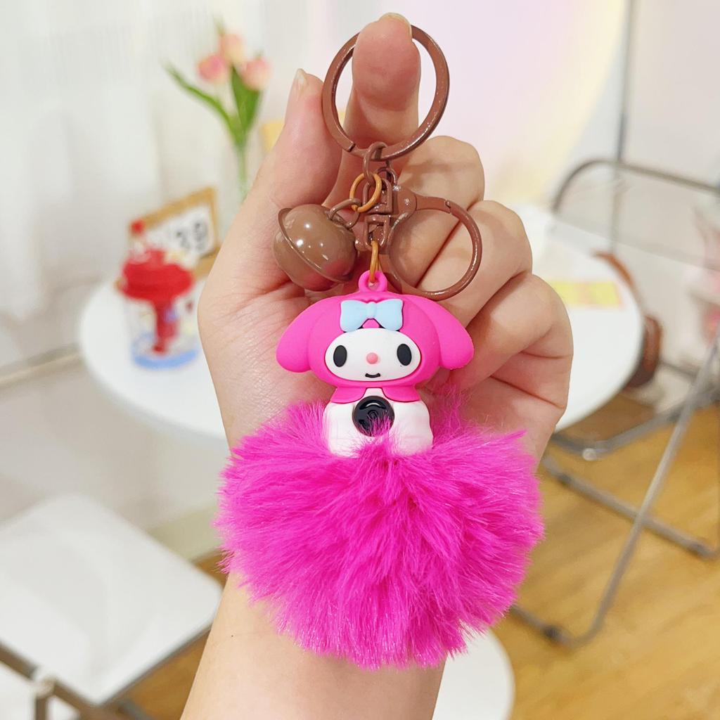 Kuromi Sanrio Cartoon Doll Keychain: Furball Backpack & Car Pendant for Best Friends