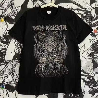 Summer Men's and Women's T-shirts Swedish Band Meshuggah Death Rock Heavy Metal West Coast Street Skateboarding Guitar Rap