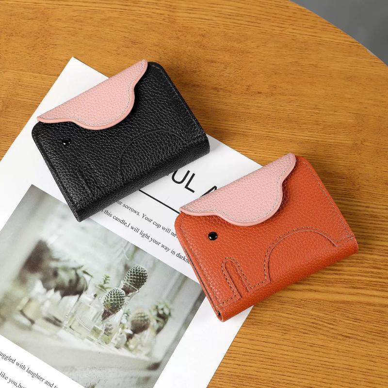 Cute Small Elephant Wallet Short Women Card Wallets Zipper Coin Pocket Card Bags Female Coin Purses Card Holder Female
