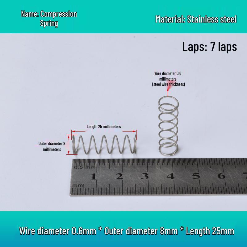 Y-förmige Edelstahl-Druckfeder, 0,6 mm Draht, 7-12 mm Außendurchmesser