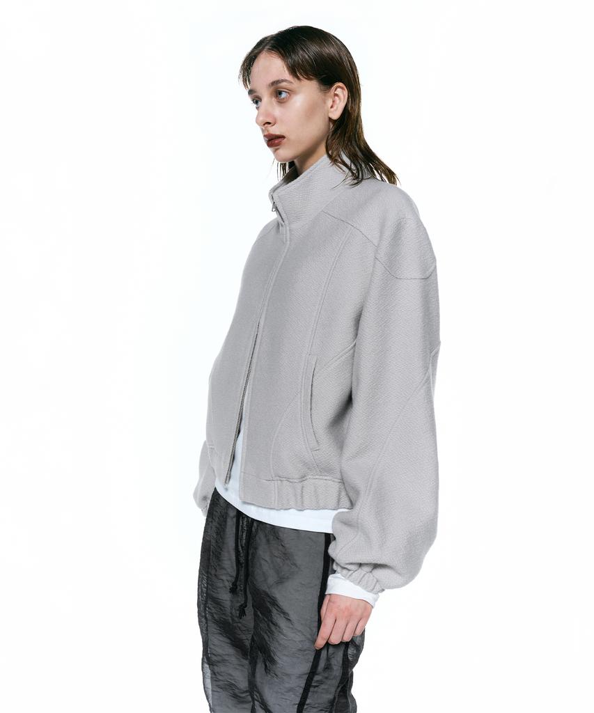 Insilence Women Textured Wool Blouson Light Grey