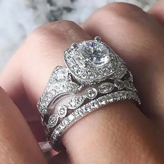 3Pcs/Set Skin-Touch Gift Great Exquisite Simple Noble Wedding Finger Rings