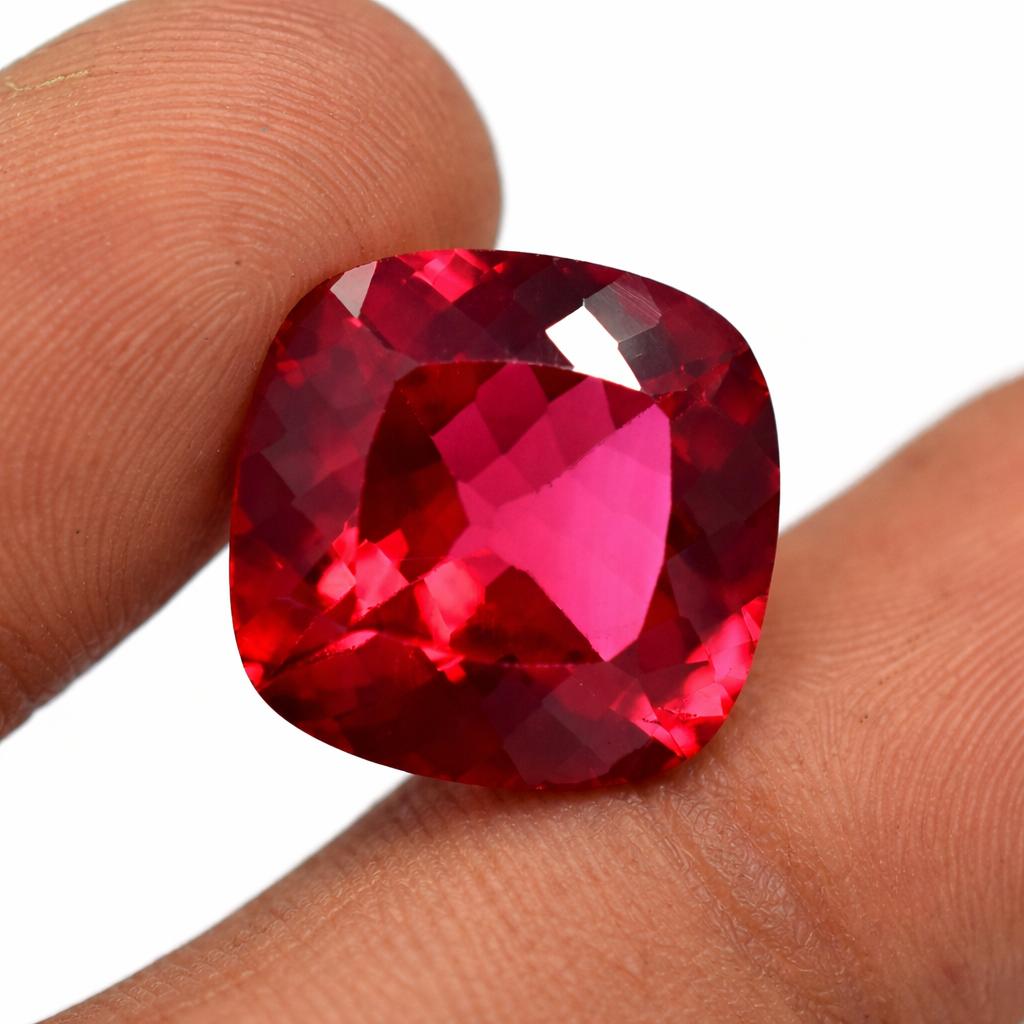 Natural Red Ruby Loose Gemstone Square Cushion Cut 14 ct for Her/Him for Jewelry Making and Crafts