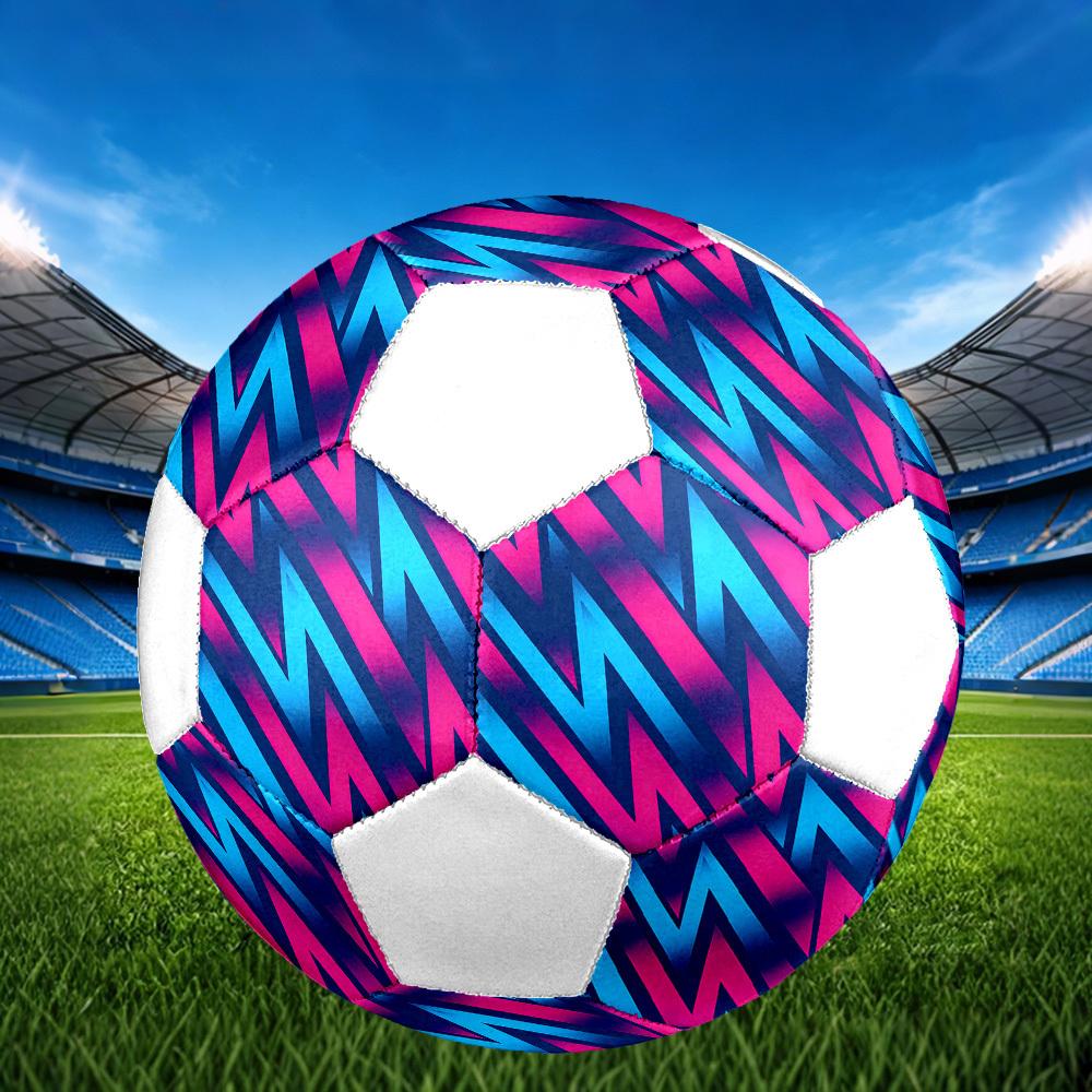 1pc Neon Zigzag Lightweight PVC Training Soccer Ball, Size 5, Suitable for Indoor and Outdoor TrainingGift y60348