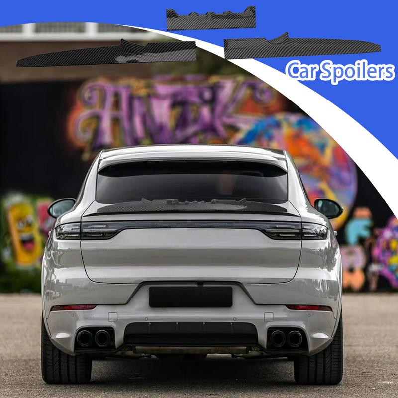 Racing Car Rear Trunk Spoiler Wing Carbon Fiber Black Rear Bumper Spoiler Lip Folding Car Tail Wings Fixed Wind Spoiler