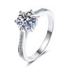 XDY PT950 Moissanite Ring for Women - S925 Silver, Simple Design, Pure Silver Plating