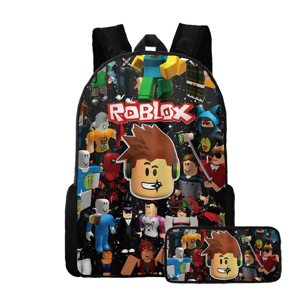 Roblox Two-Piece Set, Elementary And Middle School School Bag, Children'S Backpack, Cartoon Animation Backpack.