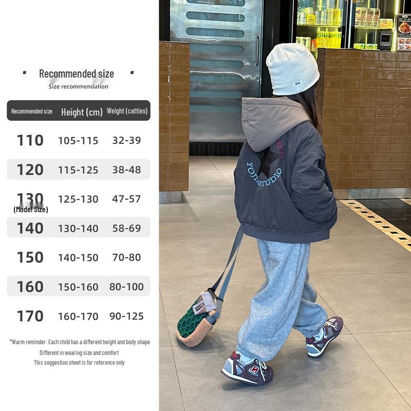 

YOJIA 2025 Зимняя Мода Девочки Хлопковая Куртка с Подкладкой - Детская Теплая Куртка 110cm темно-синий