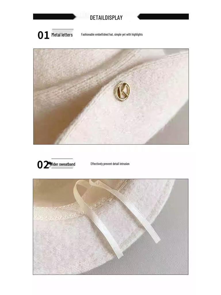 Korean-Style Rolled Brim Beret for Women - Elegant, Versatile Spring & Autumn Fashion Hat