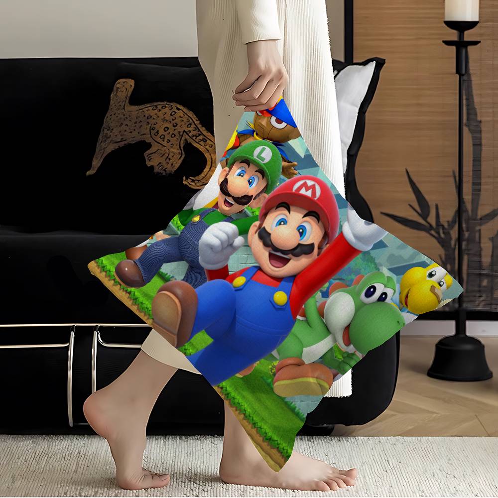 Game M-Mario-O Cartoon Pillow Anime Pillow Sofa Bed Head Pillow Cover Cushion Cover 45X45 Cm Fashion