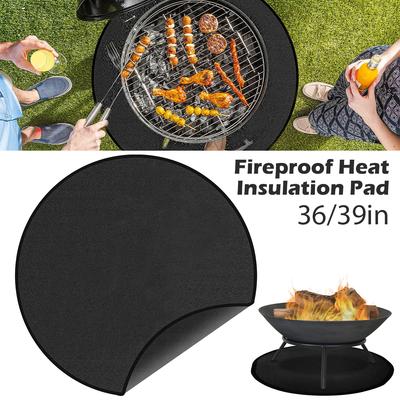 Fireproof Hearth Mat Fire Pit Mat Half Round Fireproof Hearth Rug Anti-Slip Area Rug Resistant Pad for Outdoor Indoor Kitchen