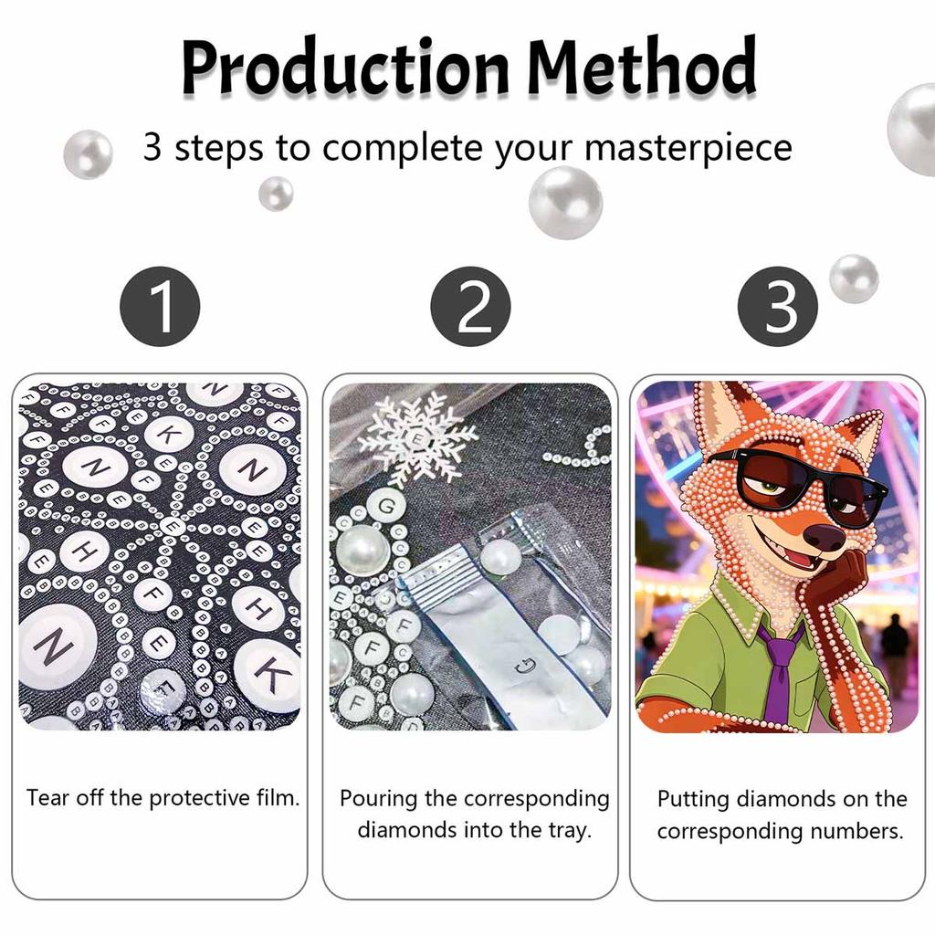 Disney Pearl Painting DIY Zootopia Nickelodeon Party King Pearl Art Painting Pearl Gem Painting, Home Wall Decoration Crafts
