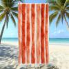 Populaire gestreepte bedrukte strandlaken Sneldrogend Zandvrij Volwassen Zwem Bad Handdoek Microvezel Handdoek
