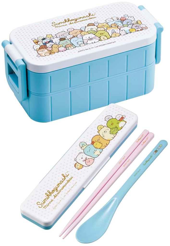 Skater Bento Sumikkogurashi Made In Box, 600ml, Antibacterial, Two-Tier, Women's, Atsumarundzu, Japan, YZW3AG-A