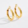 Retro Electroplated 18K Hollow Metal Earrings for Women - Trendy European & American Style