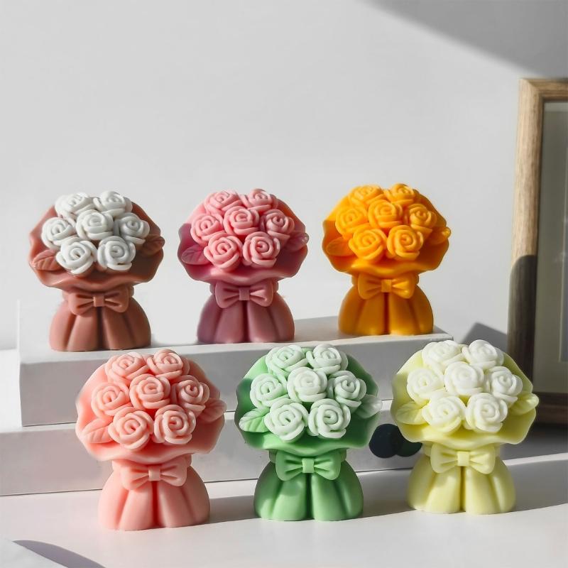 3D Rosenstrauß Kerzenform Silikonform zum Basteln von Aromatherapiekerzen Valentinstagsgeschenk Bastelbedarf