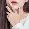 Light Luxury Snowflake Ring Sparkling Zircon Finger Ring Creative Rotatable Snowflower Ring  Party