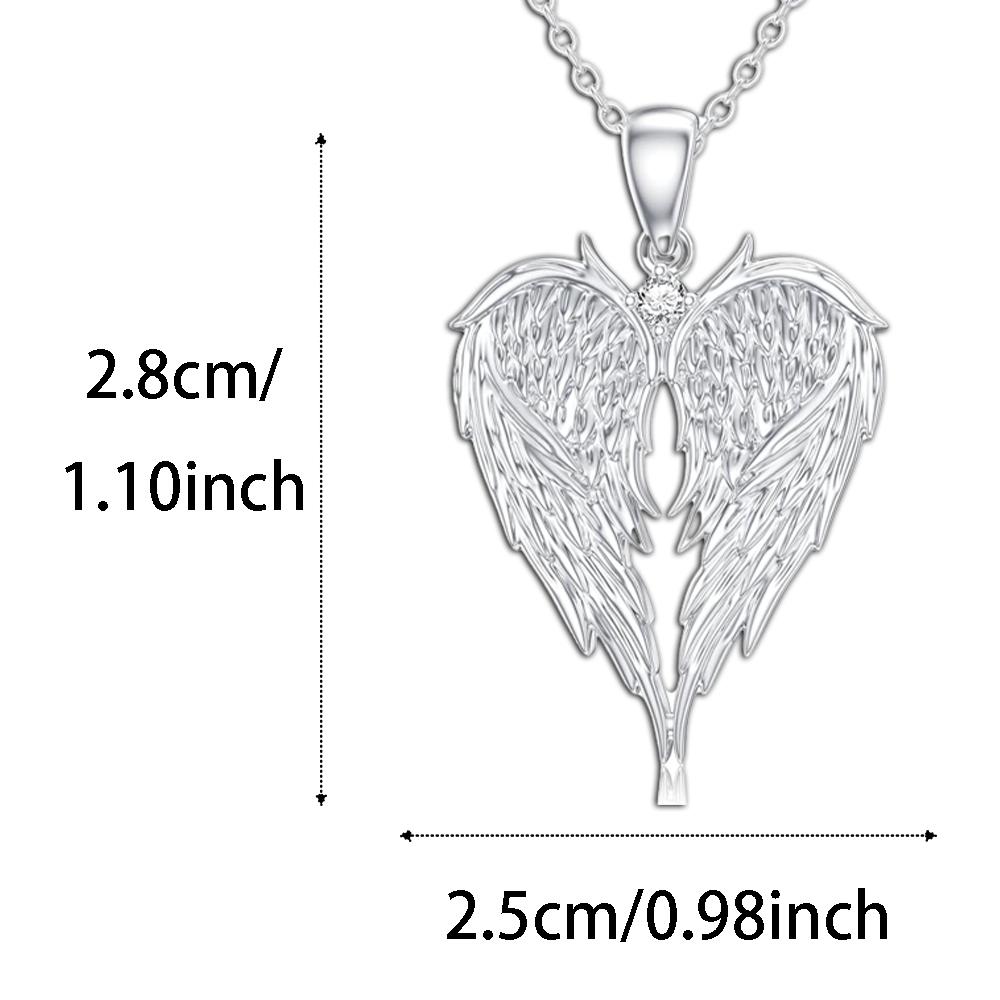 Fashionable and Smart Angel Wings Heart Shape Pendant Necklace Shining Rhinestone Decoration Children's New Trendy Necklace 2023