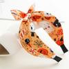 Halloween Fabric Cross Wide Headband Fashion Cartoon Elastic Hair Loop Scrunchie Hairband Female Print Hair Accessories Headwear