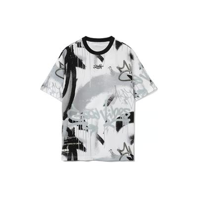 Li Ning Color Block Letter Pattern Short Sleeve T-Shirt Men Tops White AHSR089-1