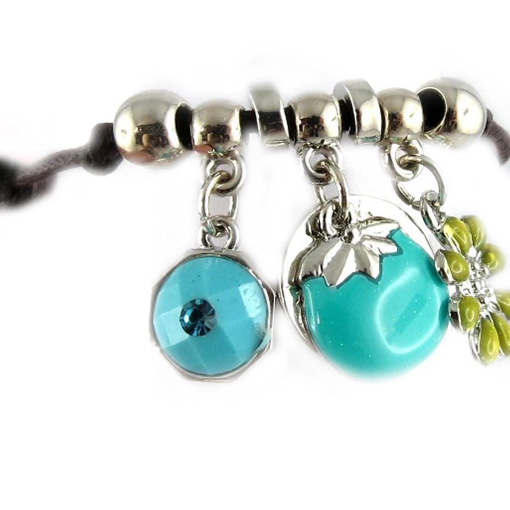 Les Trésors De Lily [G0171] - Turquoise 'Bouquet Fleury' Designer Bracelet