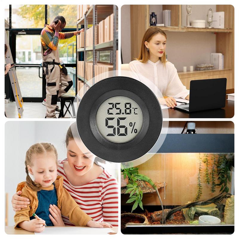 45mm Mini LCD Digital Thermometer Hygrometer Round Temperature Humidity Tester Sensor Detector For Freezer Cigar Box